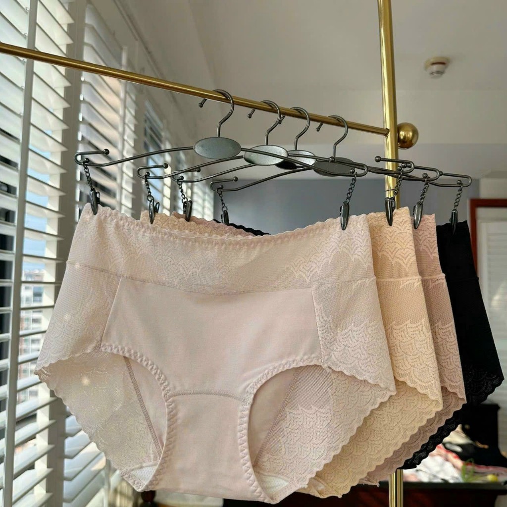Quần lót cạp cao 298, Quần lót cạp cao chất cotton lạnh phối ren kháng khuẩn 298