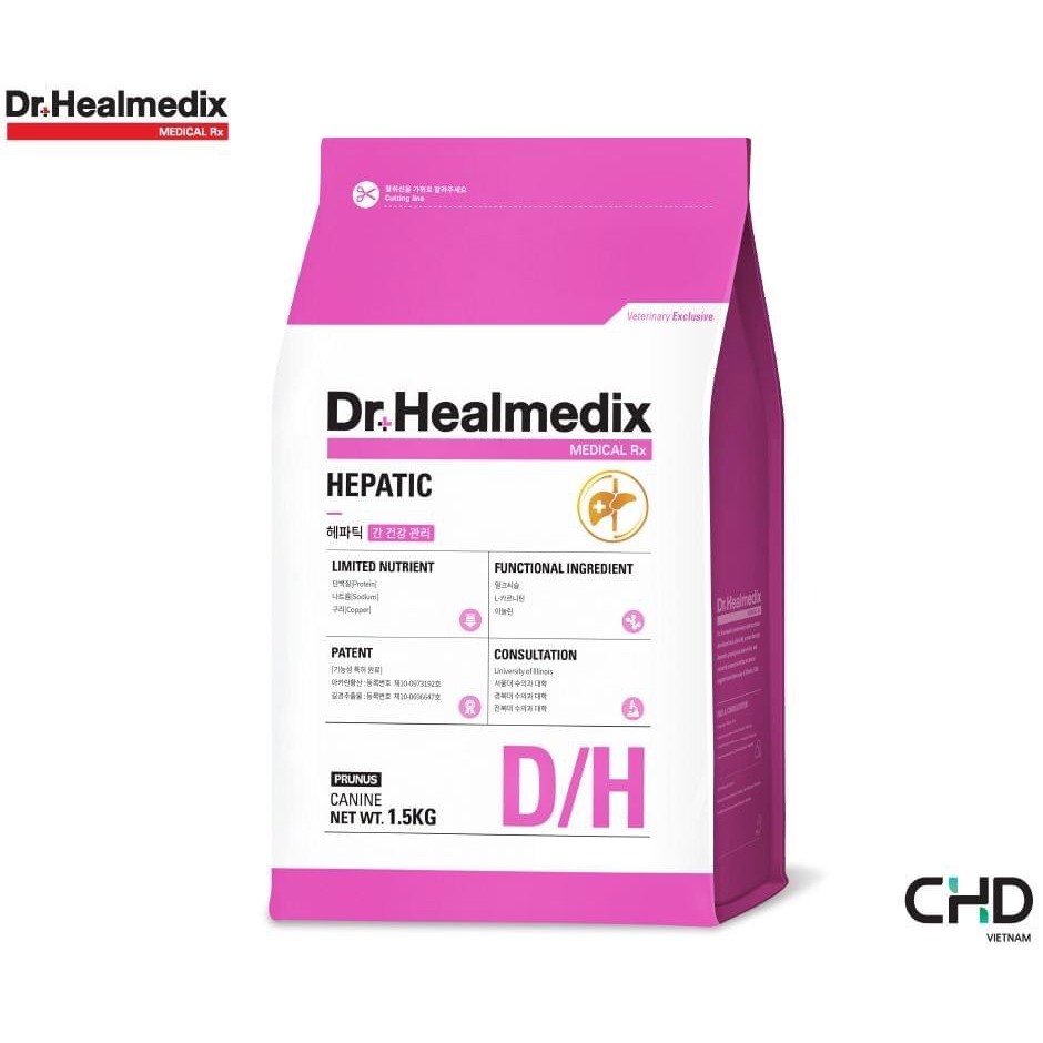 THỨC ĂN HẠT KHÔ HỖ TRỢ GAN CHO CHÓ DR. HEALMEDIX HEPATIC 1.5kg