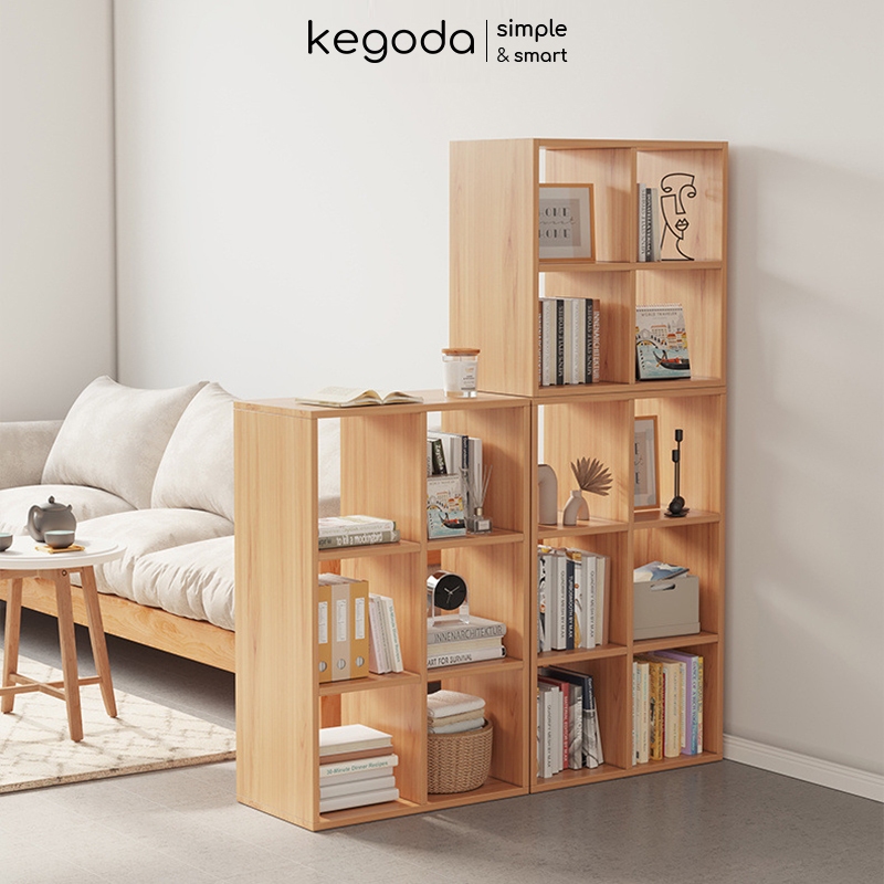 Ảnh Kệ Sách Gỗ Tổ Ong 6 Dài 89.2cm, Rộng 24cm Và Cao 60cm Thương Hiệu KEGODA KGD33 2