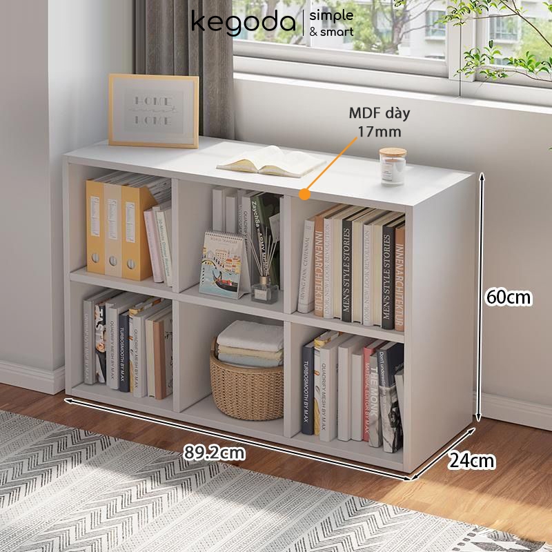 Ảnh Kệ Sách Gỗ Tổ Ong 6 Dài 89.2cm, Rộng 24cm Và Cao 60cm Thương Hiệu KEGODA KGD33 3