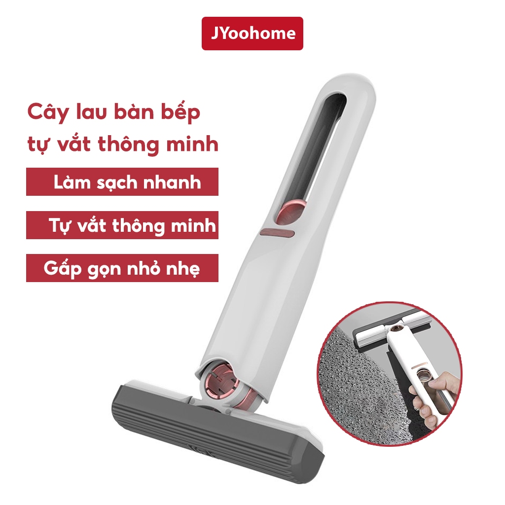 Cây Lau Đa Năng Tự Vắt Thông Minh JYoohome Chổi Lau Bàn Bếp Mini Lau Phòng Tắm Kính Xe Hơi Bóp Tay