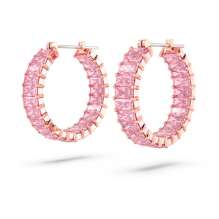 Khuyên tai nữ LAMY Matrix Hoop Pink Baguette Cut Earrings Rose Gold 3123
