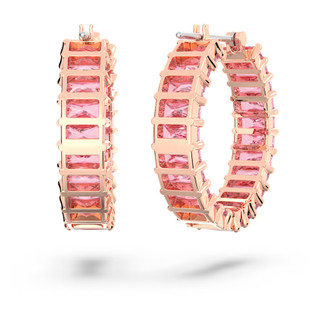 Khuyên tai nữ LAMY Matrix Hoop Pink Baguette Cut Earrings Rose Gold 3123