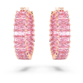 Khuyên tai nữ LAMY Matrix Hoop Pink Baguette Cut Earrings Rose Gold 3123