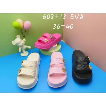 Dép Nữ, Dép bánh mì nữ quai ngang, dép 2 quai cao 6,5 cm đúc nguyên khối .(603)