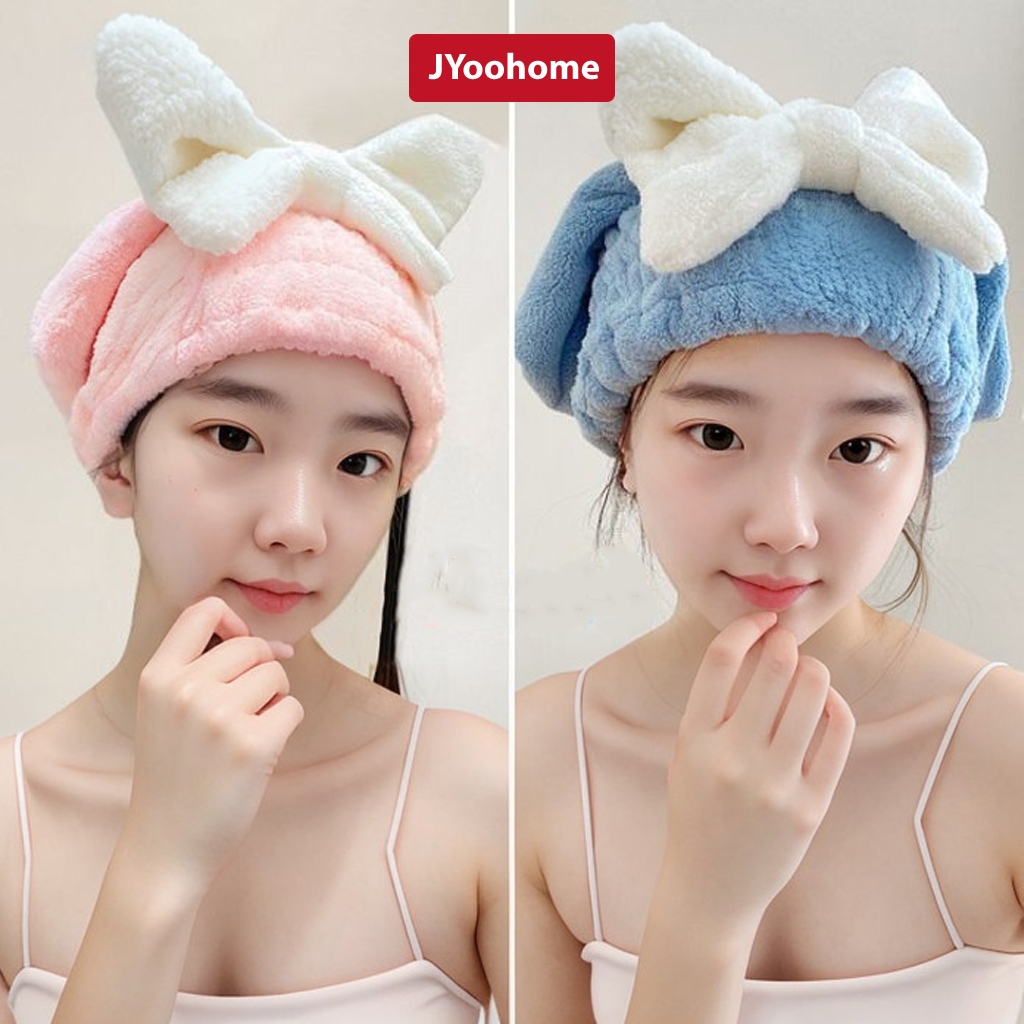 Mũ ủ tóc chùm đầu nhanh khô JYoohome Vải mềm mại, Khăn quấn ủ tóc thấm hút nước Khăn lau tóc gội đầu