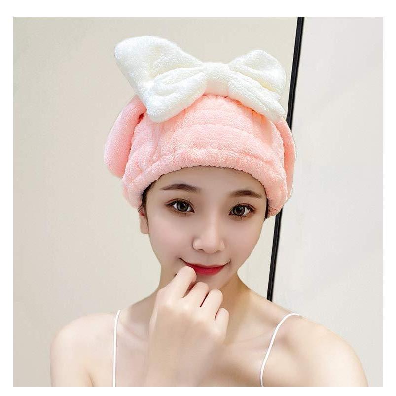 Mũ ủ tóc chùm đầu nhanh khô JYoohome Vải mềm mại, Khăn quấn ủ tóc thấm hút nước Khăn lau tóc gội đầu
