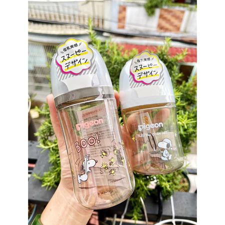 Bình sữa cổ rộng Pigeon nội địa Nhật thế hệ 3 mới, đủ size 160ml/240ml