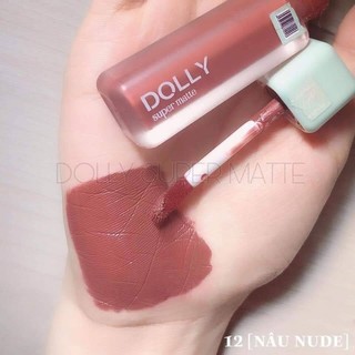 Son màu nâu lạnh, son màu nâu tây, nâu nude Dolly super matte siêu lì, lên môi sang chảnh tự nhiên