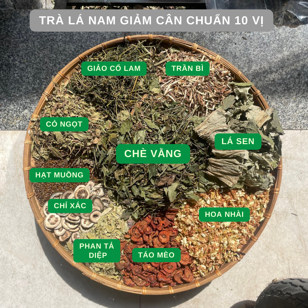 Trà Lá Nam Giảm Cân 10 Vị Chuẩn Đức Thiện - Hỗ Trợ Giảm Cân, Giảm Mỡ Bung, Giúp Eo Thon, Dáng Đẹp