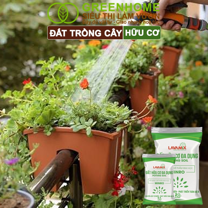 Ảnh Đất Trồng Cây Greenhome, Bao 20dm3 (10kg), Đầy Đủ Dinh Dưỡng, Tiện Lợi, Dễ Sử Dụng, Chuyên Trồng Rau 2