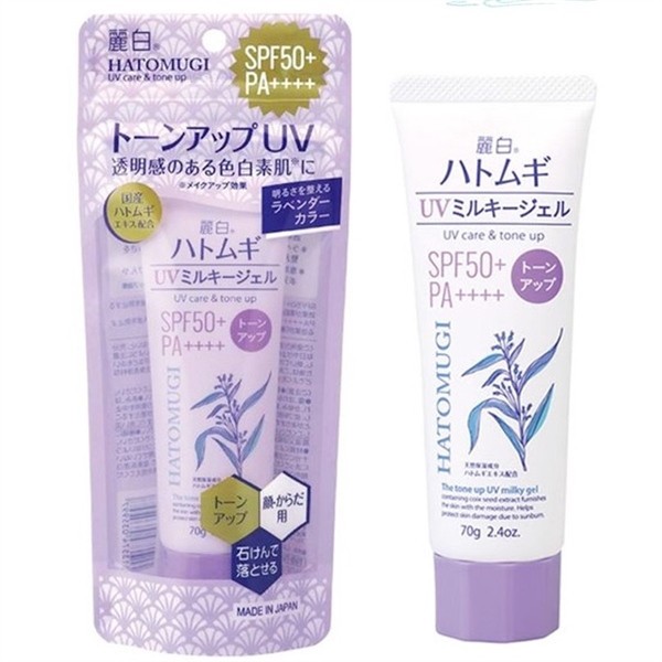 Ảnh Kem chống nắng nâng tone ý dĩ Hatomugi UV Care & Moisturizing SPF50+ PA++++ 2