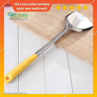 Xẻng Inox xào rán lật thức ăn cán nhựa chống nóng