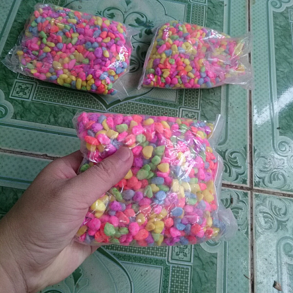 Sỏi Màu Trang Trí Chậu Cây (Bịch 600g) - Trang trí bể cá, sân vườn