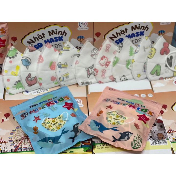 Thùng 100 chiếc Khẩu trang trẻ em,khẩu trang 3D,khẩu trang kháng khuẩn cho bé – 6