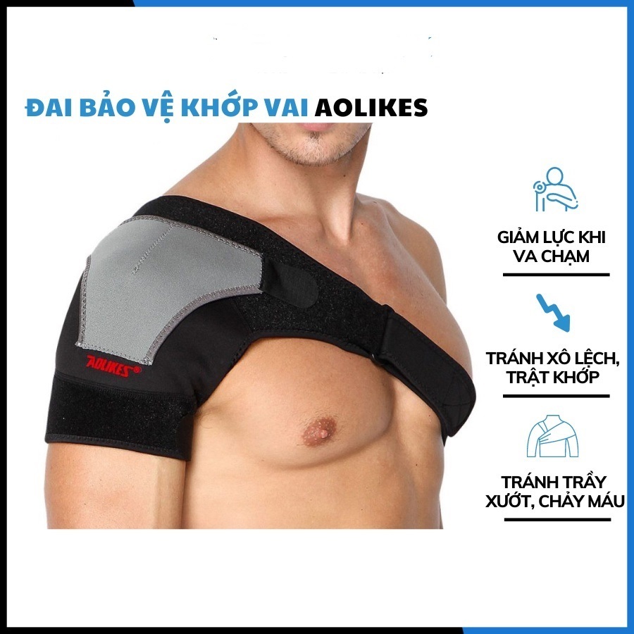 Đai Bảo Vệ Khớp Vai, Băng Khớp Vai Phòng Tránh Chấn Thương Khi Chơi Thể Thao AOLIKES  AL1697