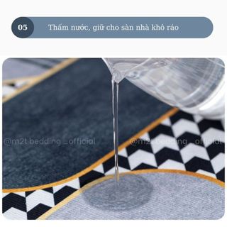 Thảm bếp lau chân 3D M2T Bedding, Thảm trải sàn tết chống trơn trượt trang trí siêu thấm hút
