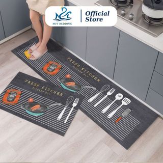 Thảm bếp lau chân 3D M2T Bedding, Thảm trải sàn tết chống trơn trượt trang trí siêu thấm hút