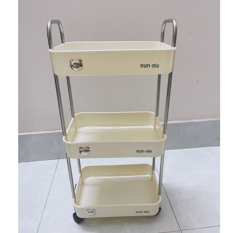 Kệ để đựng đồ đa năng (loại 1 ) Kệ bếp 3 - 4 tầng có bánh xe