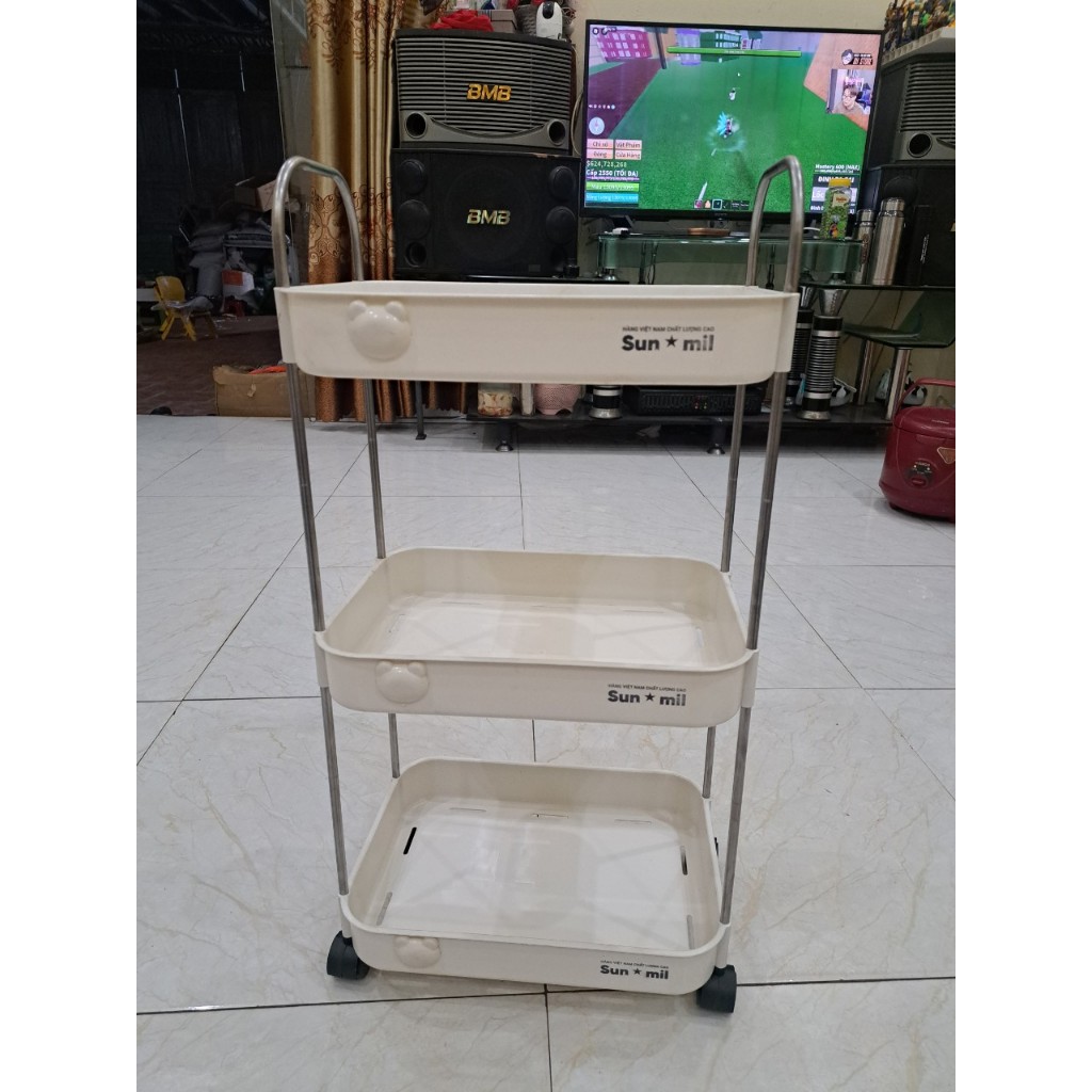 Kệ để đựng đồ đa năng (loại 1 ) Kệ bếp 3 - 4 tầng có bánh xe