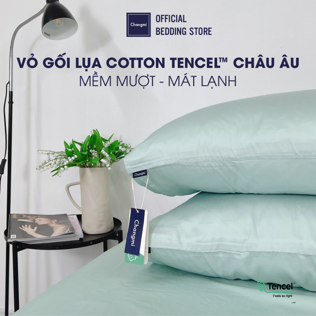 Ảnh Vỏ gối Cotton Tencel Châu Âu cao cấp Changmi Bedding siêu mềm mượt và mát lạnh - 1 chiếc 3