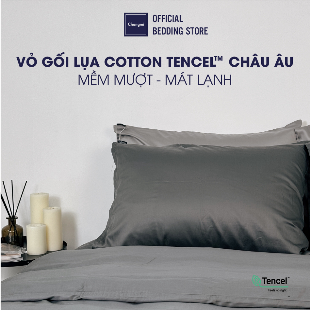 Ảnh Vỏ gối Cotton Tencel Châu Âu cao cấp Changmi Bedding siêu mềm mượt và mát lạnh - 1 chiếc 4