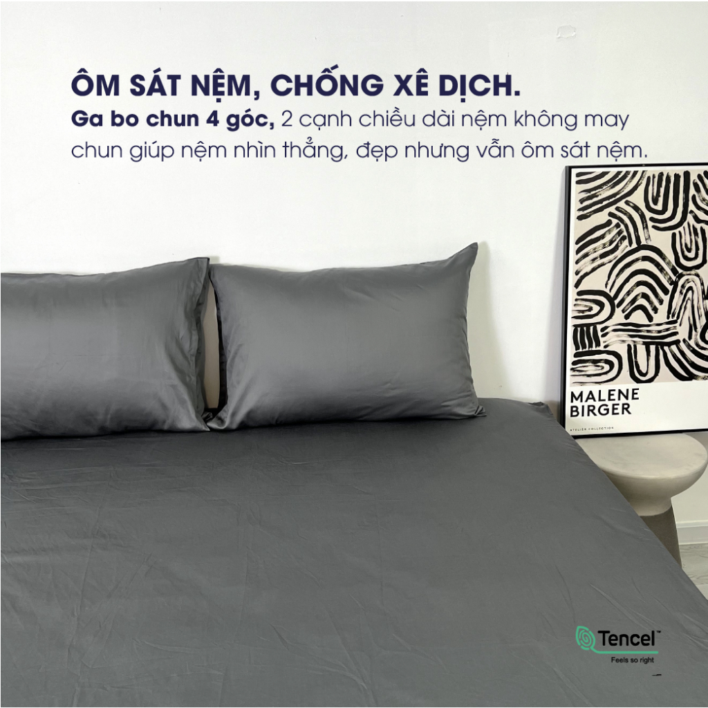 Ảnh Set 3 món ga gối lụa Cotton Tencel tự nhiên (Châu Âu) 60S Changmi Bedding siêu mềm mượt và mát lạnh 3