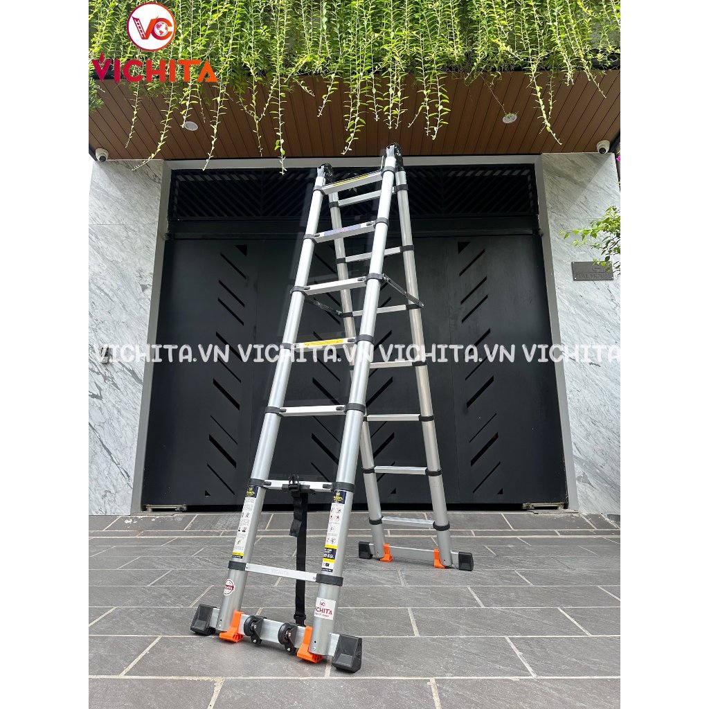 Thang Nhôm Rút Đôi Chữ A VICHITA 3,8m - 4,4m - 5m - 5,6m - 6,6m - Thang ...