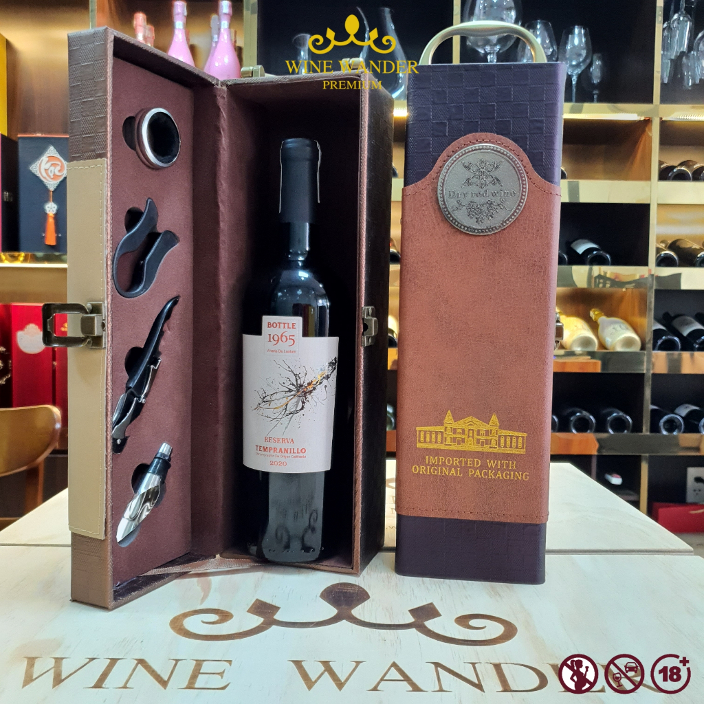 Hộp quà tặng kèm chai Rượu vang Tây Ban Nha 1965 Tempranillo 14% 750ml ...