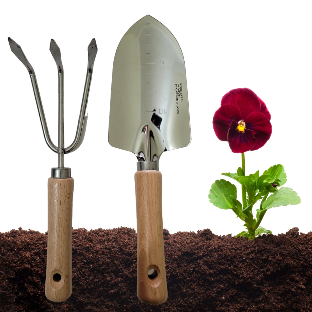(FREESHIP) Combo Dụng Cụ Làm Vườn Cây Cảnh To Xẻng Xới Đất Cào Đất (30cm) - Dụng Cụ Nông Nghiệp GD Smart