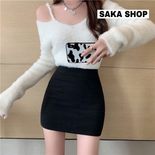 Chân váy công sở ngắn ôm thun gân dày mịn co giãn
