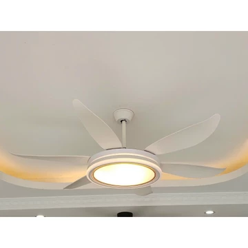 Quạt trần đèn chùm mẫu mới sang trọng cho phòng khách,Quạt trần 6 cánh nhựa 3 chế độ đèn 6 tốc độ mát có đảo ngược chiều