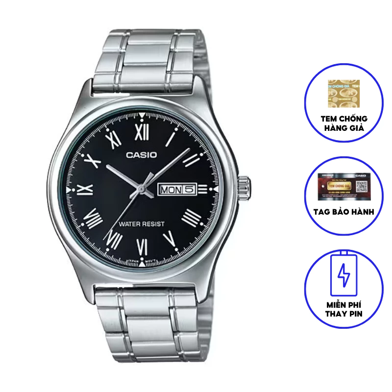 Đồng hồ nam dây kim loại chính hãng Casio MTP-V006D-1BUDF — ảnh 1