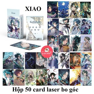 [hàng sẵn] Con khô chuột Xiao / Genshin 20-25cm/ khô trừu tượng khô mực ngộ nghĩnh - Hộp card lazer 50 tấm lomocard