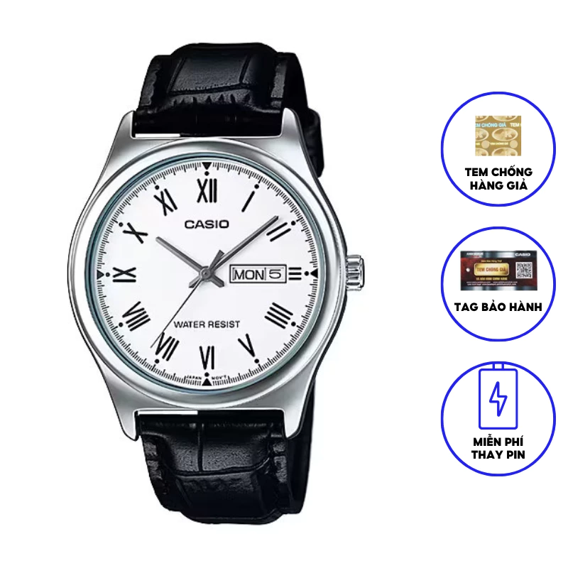 Đồng hồ nam dây da chính hãng CASIO STANDARD MTP-V006L-7BUDF — ảnh 1