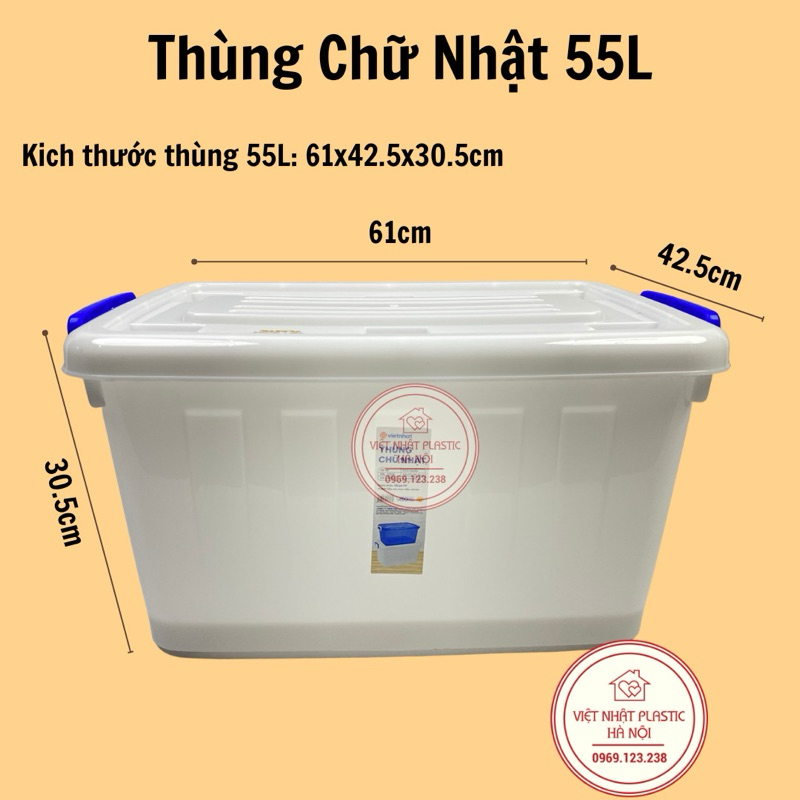 Thùng nhựa có nắp đựng đồ có bánh xe Việt Nhật Thùng l x x cm Thùng l x