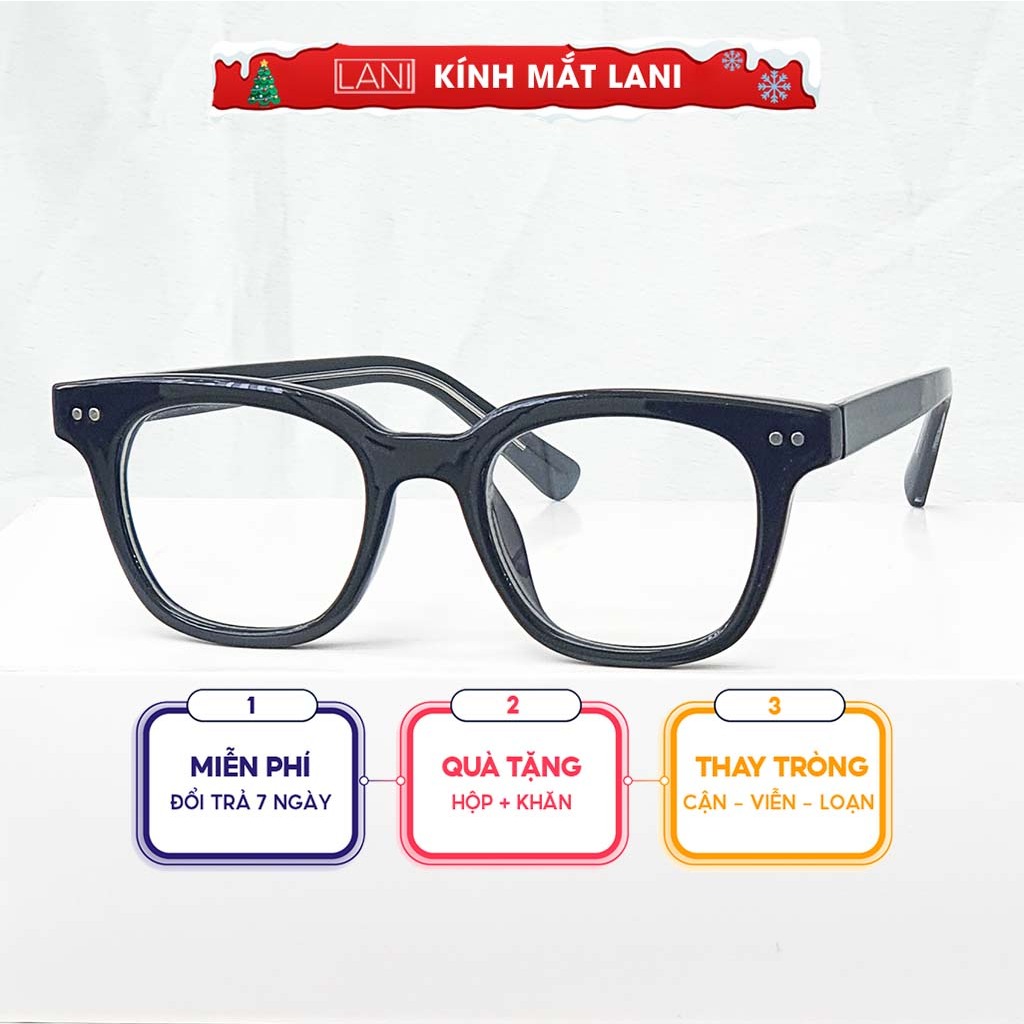Ảnh Gọng kính cận nam nữ dáng vuông Lani 135 lõi thép siêu bền - Lắp mắt cận theo yêu cầu 2