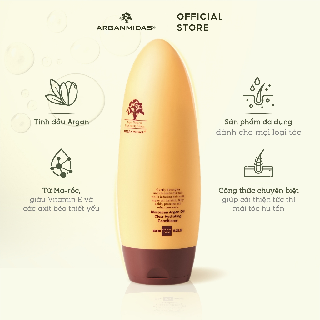 Ảnh Dầu xả siêu dưỡng ẩm Arganmidas Moroccan Argan Oil Clear Hydrating Conditioner  - 450ml 4
