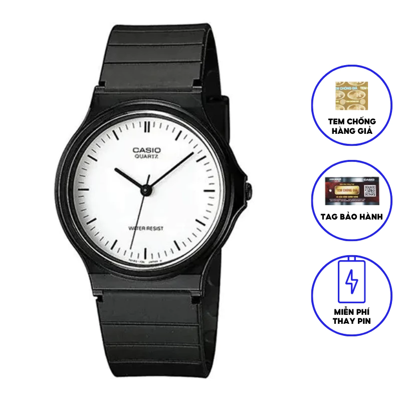 Đồng hồ nữ Casio MQ-24-7EL dây nhựa mặt trắng