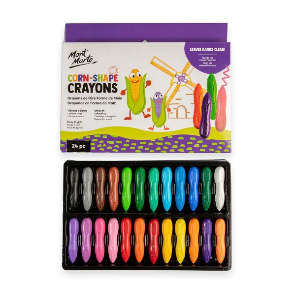 Bút Sáp Màu Hình Qủa Bắp Corn-Shape Crayons Mont Marte 24 Màu - Màu Sáp ...