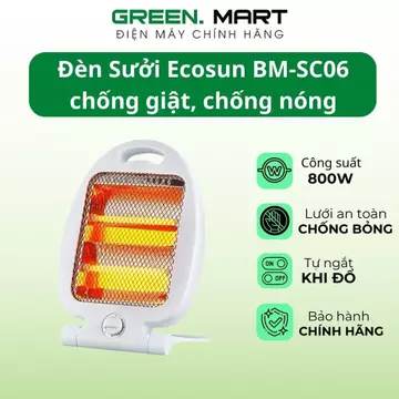 Quạt Sưởi Điện Mini Tắm Bé| Máy Sưởi Lò 2 Bóng Sưởi Hồng Ngoại Ecosun Halogen Sưởi Ấm Phòng Ngủ Nhà Tắm Mùa Đông An Toàn
