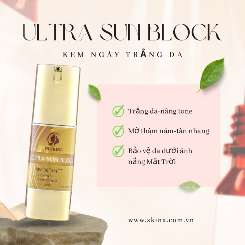 Bộ đôi trắng da căng bóng mờ thâm nám chống nắng lên tone che phủ khuyết điểm 93Skina