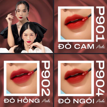 SON KEM LÌ POSSHE [TẶNG KÈM 1 Sáp tẩy trang môi HOẶC 1 son dưỡng khi mua 1 son Posshe]