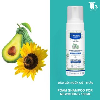 Dầu Gội Ngăn Ngừa Bã Nhờn Ở Tóc Cho Bé Mustela FOAM SHAMPOO FOR NEWBORNS 150ML