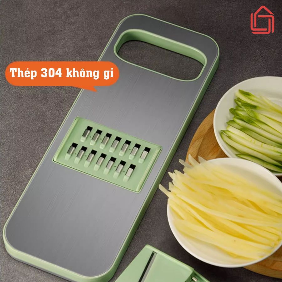 Bộ nạo rau củ quả 5 lưỡi dao, INOX 304 không gỉ -  đồ bào rau củ đa năng cao cấp (   hot)