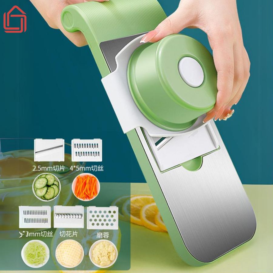 Bộ nạo rau củ quả 5 lưỡi dao, INOX 304 không gỉ -  đồ bào rau củ đa năng cao cấp (   hot)