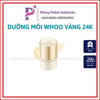 DƯỠNG MÔI WHOO ROYAL ESSENTIAL GOLDEN LIPCERIN TINH CHẤT VÀNG 24K DƯỠNG MÔI MỀM MỊN, CĂNG MỌNG - Phồng Phềnh