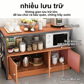 BMZAR Tủ bếp đa năng, kệ để lò vi sóng có tủ, giỏ đựng đồ nhiều kích thước để đồ chất liệu gỗ MDF dễ vệ sinh lau chùi