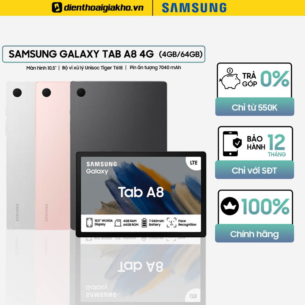 Máy Tính Bảng Samsung Galaxy Tab A8 2022 4gb 64gb Chính Hãng Bảo