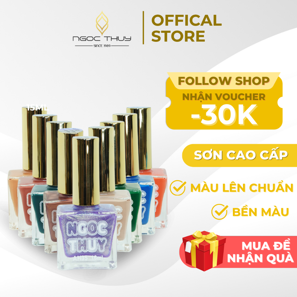 COMBO 10 CHAI SƠN THƯỜNG TẶNG 1 CHAI BÓNG ( TỔNG 11 CHAI) - Sơn Móng Tay Cao Cấp AH35 Nhiều Màu - Ngọc Thuỷ Nail